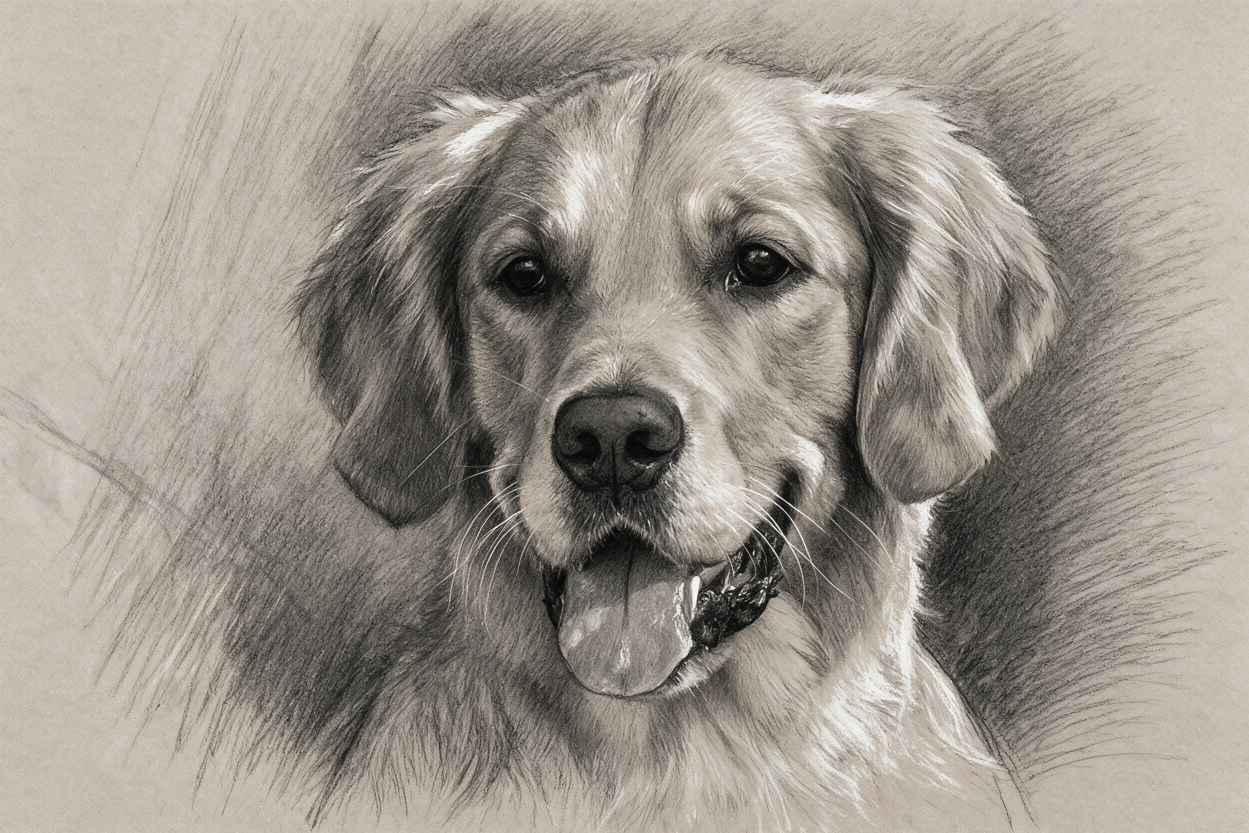 Haustier-Portrait im Stil Bleistift, gedruckt auf einer Futtermatte