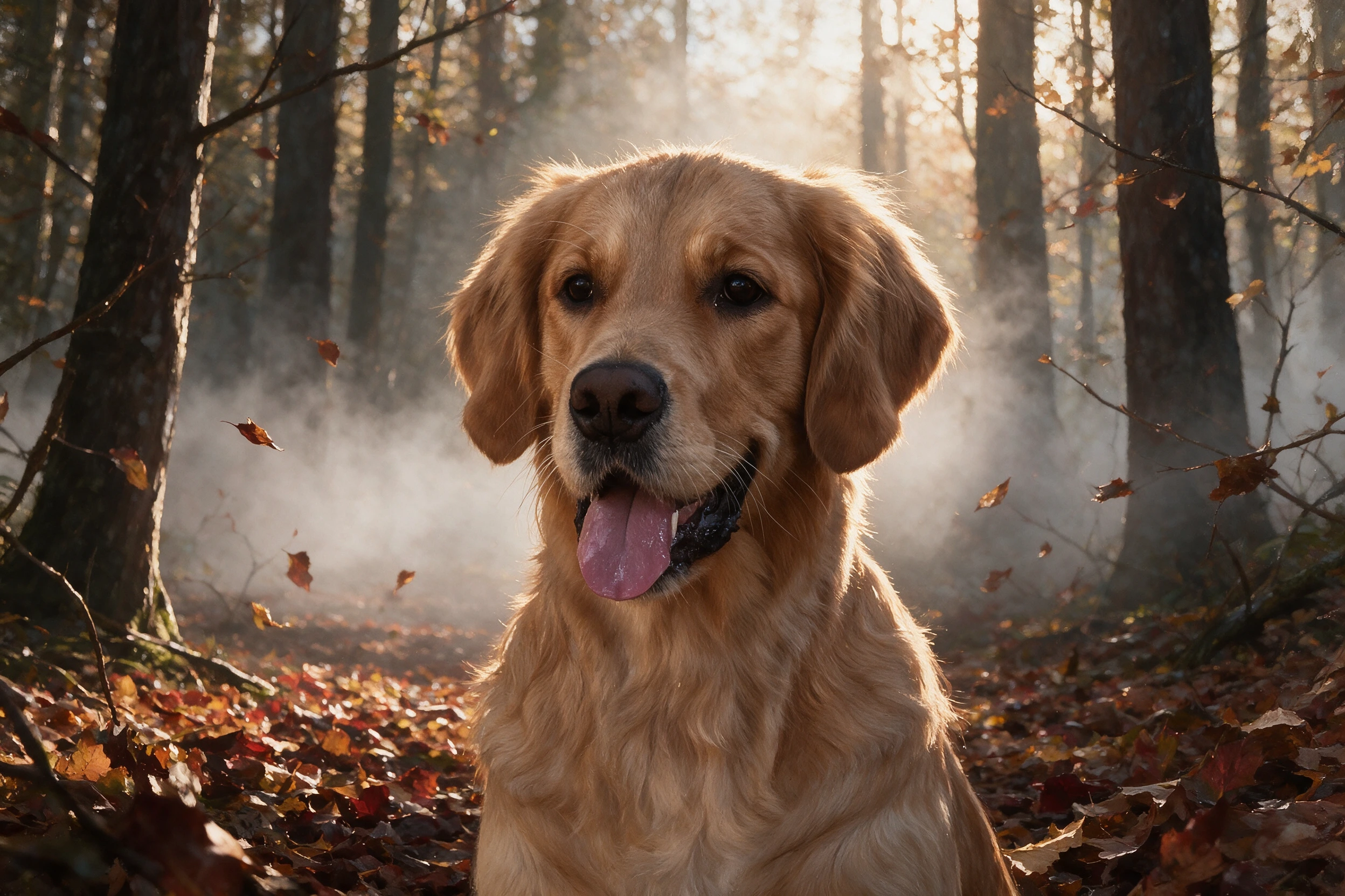 Haustier-Portrait im Stil Herbst, gedruckt auf einer Futtermatte