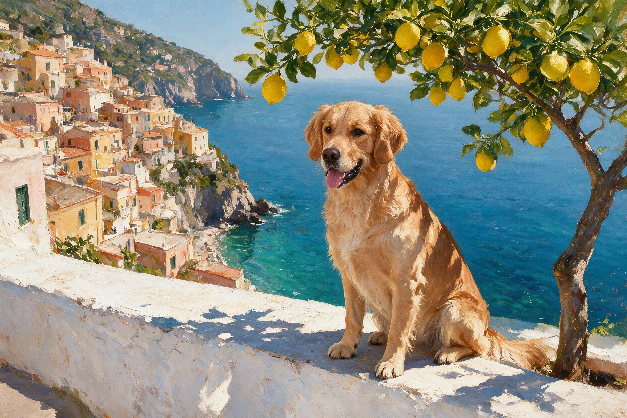 Haustier-Portrait im Stil Italien, gedruckt auf einer Futtermatte