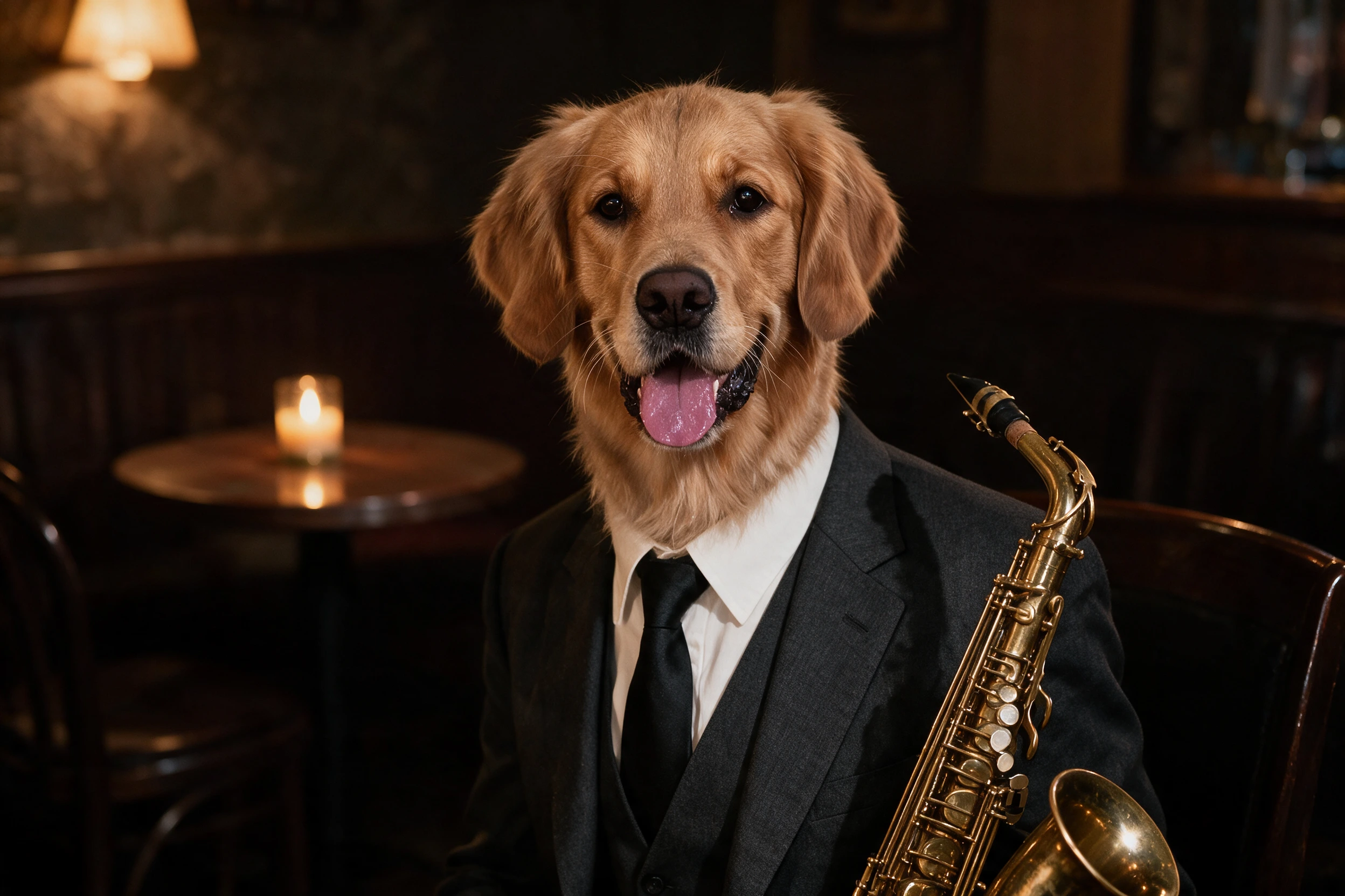 Haustier-Portrait im Stil Jazz, gedruckt auf einer Futtermatte