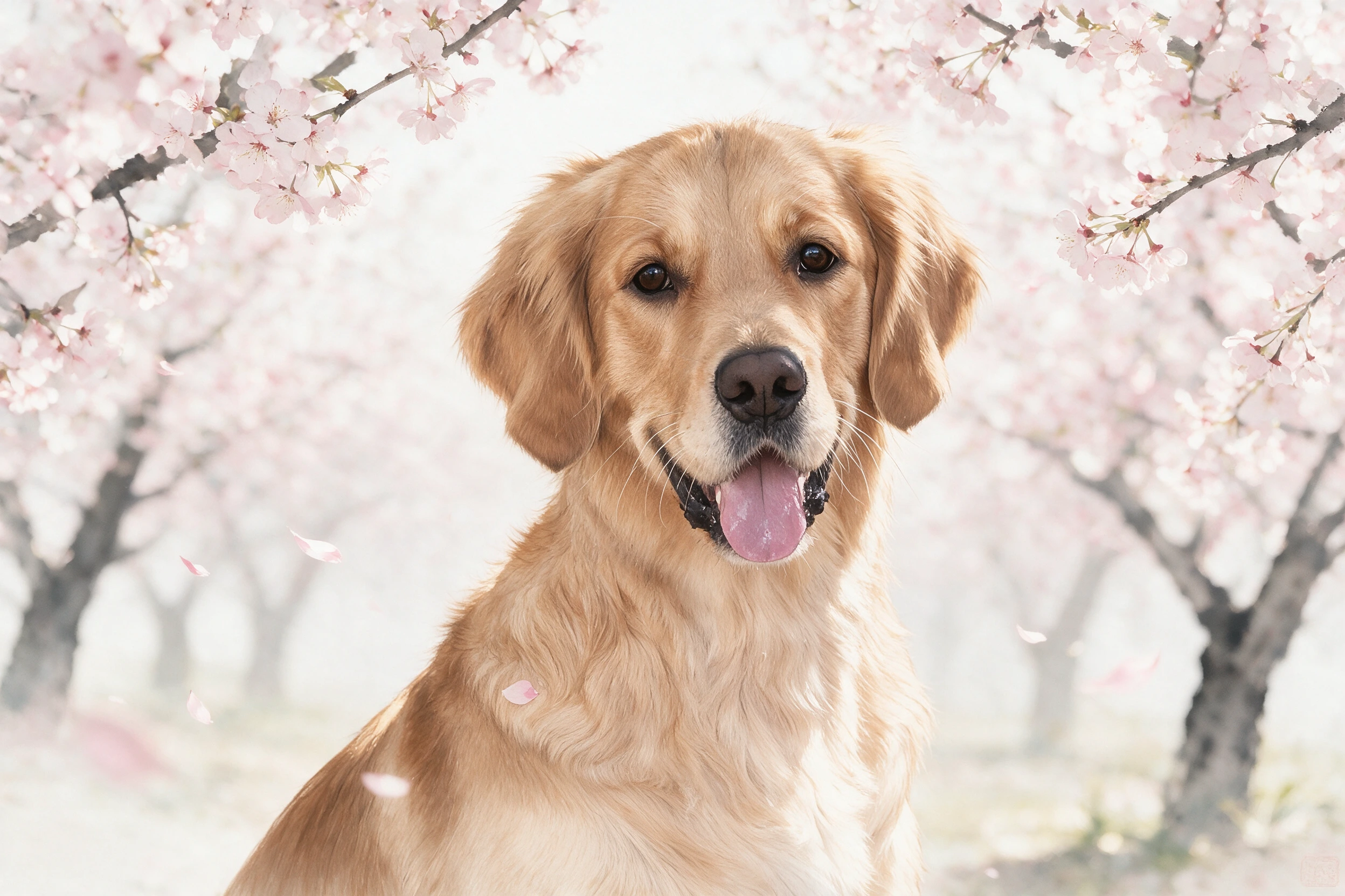 Haustier-Portrait im Stil Kirschblüte, gedruckt auf einer Futtermatte