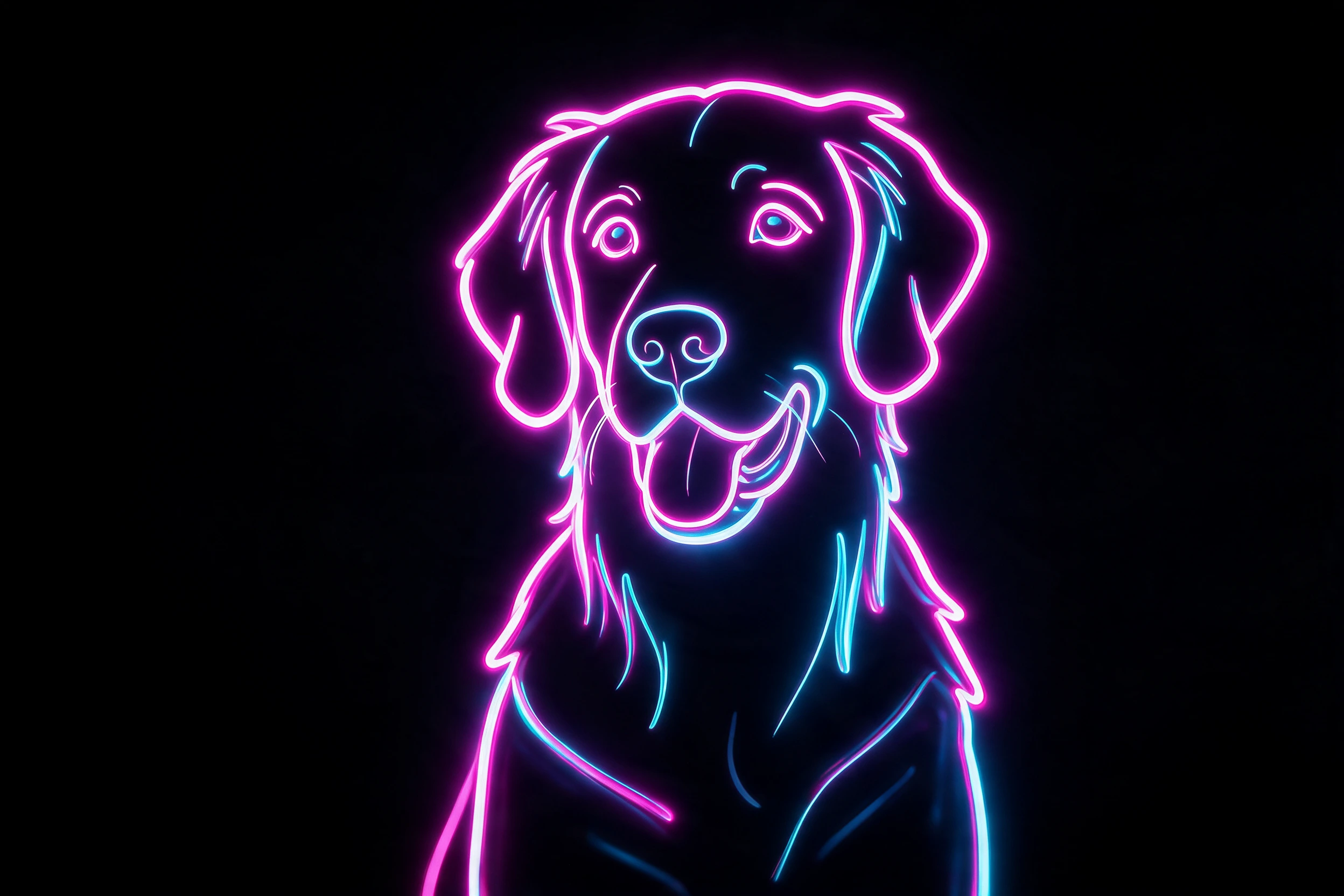 Haustier-Portrait im Stil Neon, gedruckt auf einer Futtermatte