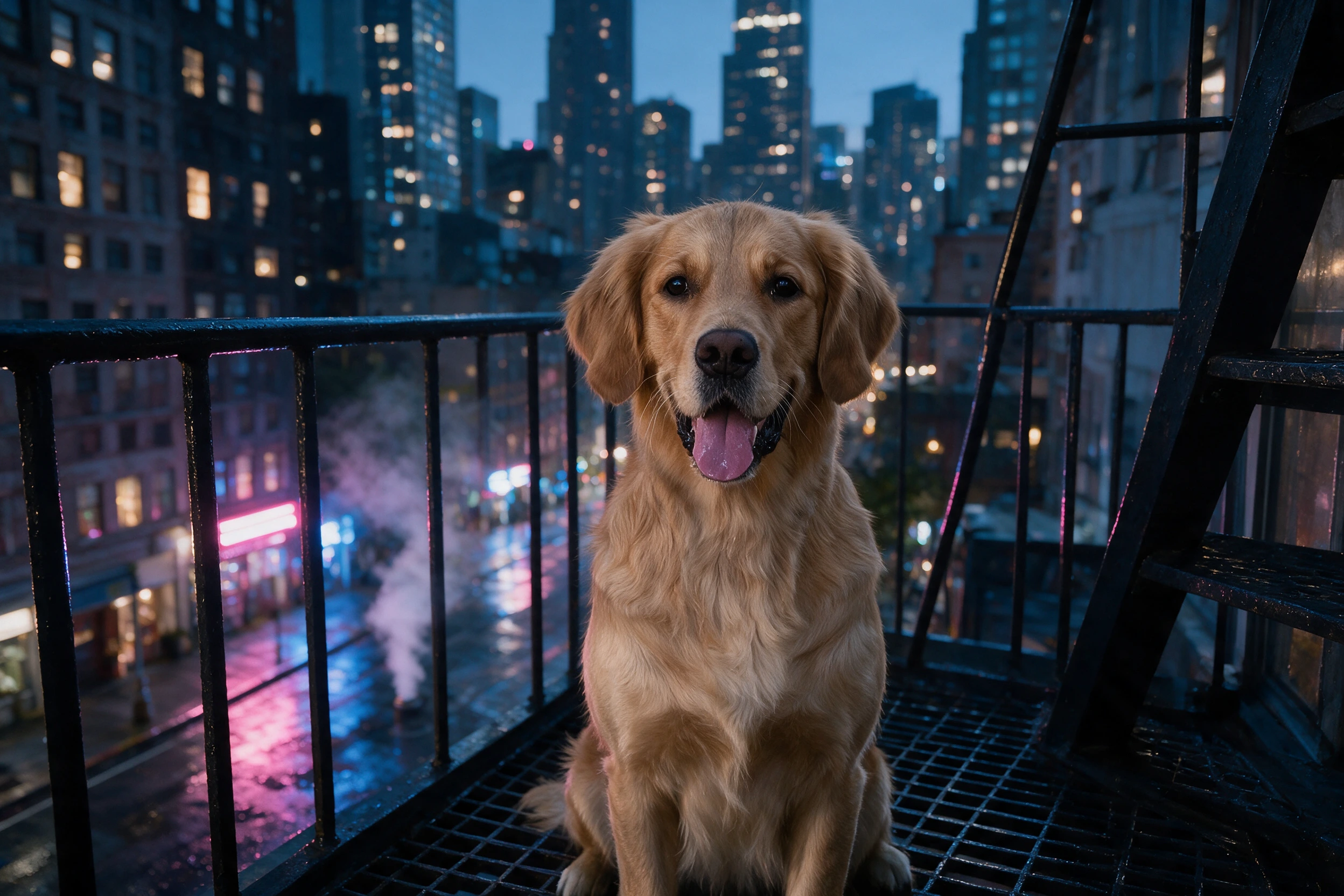 Haustier-Portrait im Stil New York, gedruckt auf einer Futtermatte
