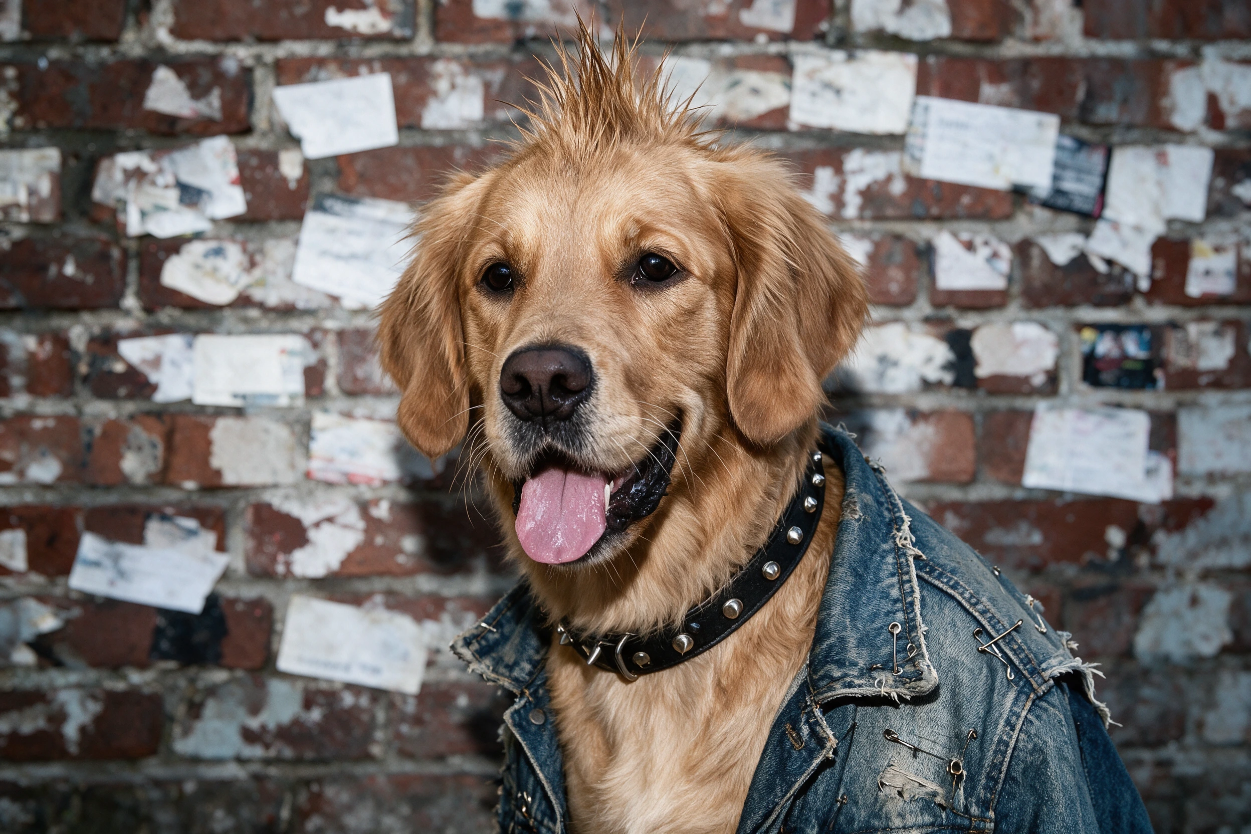 Haustier-Portrait im Stil Punk, gedruckt auf einer Futtermatte