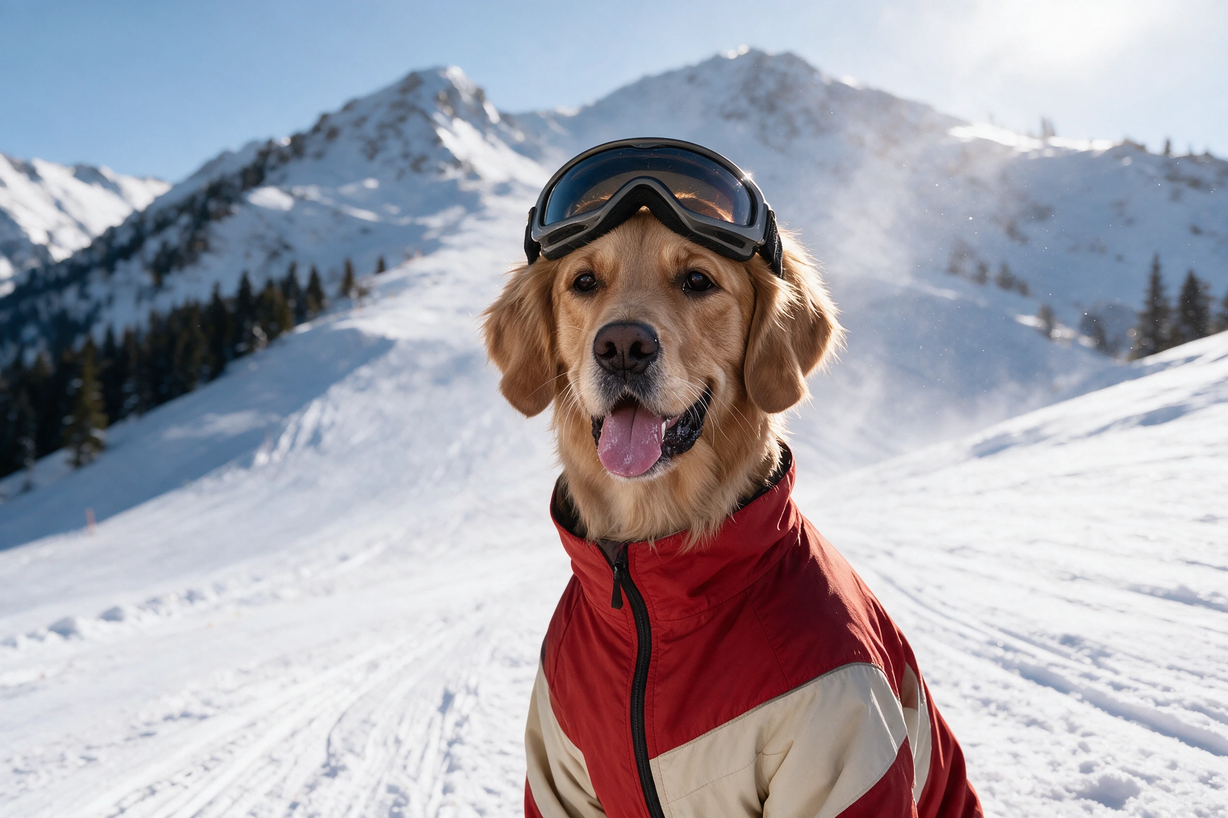Haustier-Portrait im Stil Ski, gedruckt auf einer Futtermatte