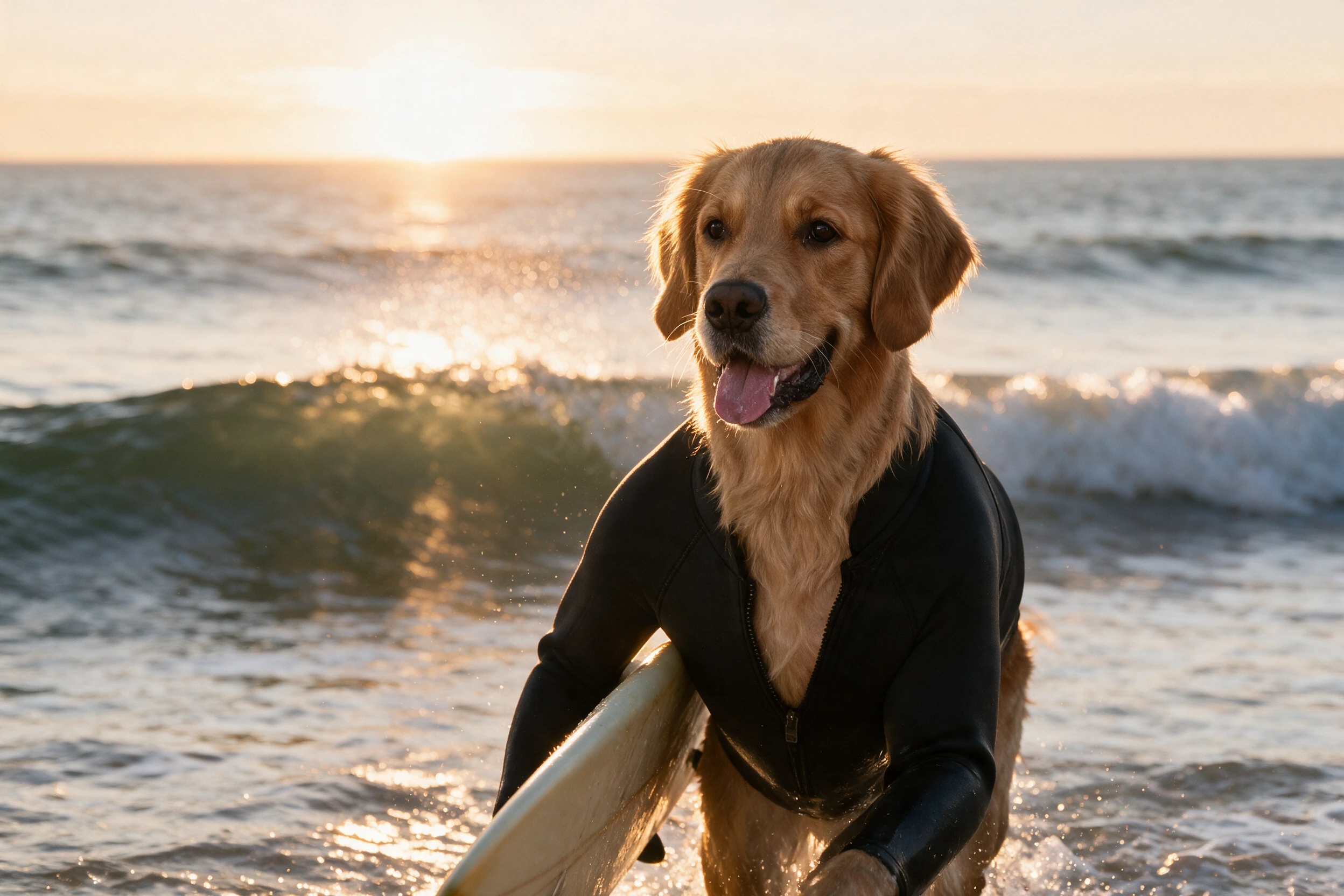 Haustier-Portrait im Stil Surfen, gedruckt auf einer Futtermatte