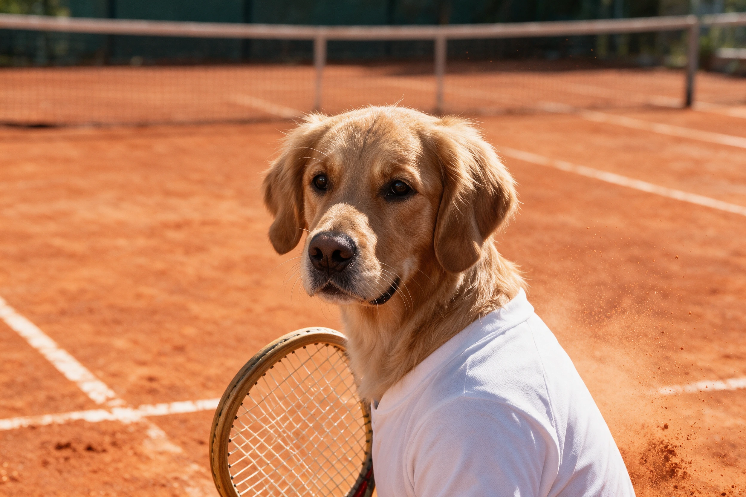 Haustier-Portrait im Stil Tennis, gedruckt auf einer Futtermatte